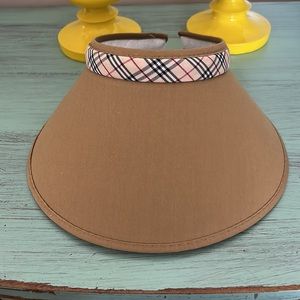 Visor hat sun shade cap beige plaid nova check